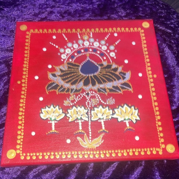 Lotus Dot Art Handmade 10 x 10 - Picture 4 of 4